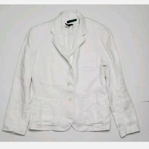 Lauren Ralph Lauren 100% Linen Blazer White 14